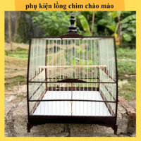 Khung lồng chào mào tự ráp khung gỗ mun đuôi công nan cáp quang 21 nan thái đấu , vuông đấu (Khung mun nan cáp)