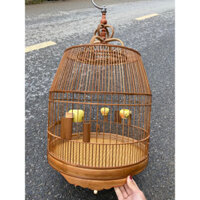 Khung lồng chim hình chum, trống nuôi chào mào, chòe, họa mi, khướu chân trơn lá dề viền đường kính 42cm dễ ráp longchim