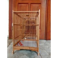 Khung lồng chim Hút Mật, Vành khuyên chất lệu trúc già xử lí kích thước 23,5x23,5x38cm kèm phụ kiện giá rẻ