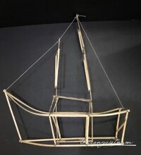 Khung lồng đèn chiếc thuyền 50x60cm mẫu 1