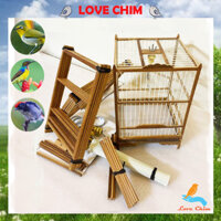 Khung lồng khuyên nan cáp quang, khung lồng chim hút mật, chim khuyên tự ráp kèm phụ kiện giá rẻ bền đẹp H109