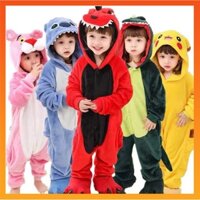 Khủng Long Pikachu Stitch Động Vật Onesies Kigurumi Cho Trẻ Em Động Vật Bộ Đồ Ngủ Trẻ Em Anime Trang Phục Hóa Trang Bé Trai Bé Gái Quần Áo Pijama