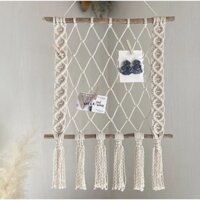 Khung lưới macrame treo ảnh, treo phụ kiện trang sức trang trí