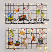 Khung lưới trang trí 40x60cm. Tặng kèm 4 dính và 10 kẹp gỗ siêu cute