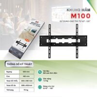 Khung mâm chính hãng Cảnh Phong giá treo tivi led cố định cho mọi hãng tivi từ 43-100 inch kèm ốc vít M100