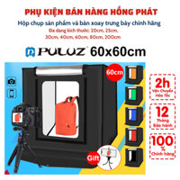 Khung, Phông, Background, Box, Hộp Chụp Hình Ảnh Sản Phẩm Chính Hãng Puluz, 60x60cm, Đèn Led Siêu Sáng, Phông Đa Dạng