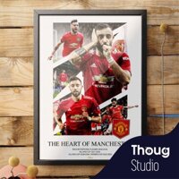 Khung Poster treo tường bóng đá Manchester United Bruno Fernandes - Thoug Poster