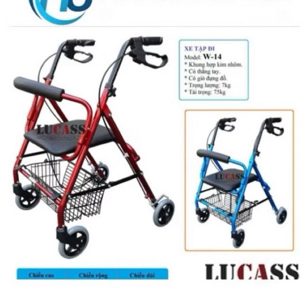 Khung tập đi nhôm có ghế giỏ Lucass W14