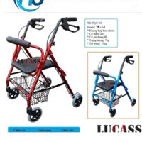 Khung tập đi, xe đẩy 4 bánh, có phanh tay, giỏ đựng, ghế ngồi Lucass W-14