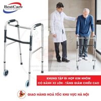 Khung Tập Đi, Xe Tập Đi BestCare Có Bánh Xe Lớn Bằng Hợp Kim Nhôm Cao Cấp Hỗ Trợ Người Già, Người Tập Phục Hồi Chức Năng