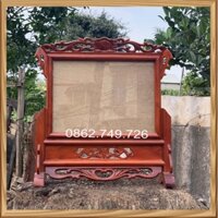 Khung Thờ Gia Tiên 2 Hình Nằm Ngang Thờ Gỗ Hương 30x40