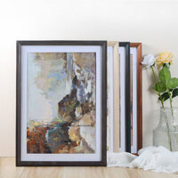 Khung tranh bằng gỗ nguyên khối gắn khung ảnh tự lắp đặt bàn 8 mở 4 mở A4A3 phác thảo Khung tranh sơn dầu treo tường không đục lỗ trên tường V4PH