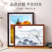 Khung tranh gỗ nguyên khối lớn tùy chỉnh, kích thước bất kỳ, treo tường A4 A3 24 inch 4K, khung bên ngoài cạnh TJU9