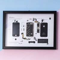 Khung tranh tiêu bản điện thoại iphone 4 đen, tranh decor trang trí nhà cửa, linh kiện, phụ kiện Apple