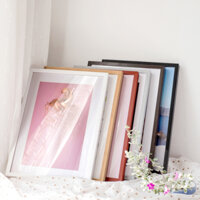 Khung tranh treo tường bằng gỗ sồi cao cấp 50x70 cm nhiều màu, khung ảnh gia đình, khung ảnh cưới chất lượng cao