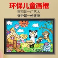 Khung tranh treo tường, khung đơn giản, khung treo tranh trẻ em, khung vuông nhỏ 4K nhựa, khung ảnh 8K A4 LZML