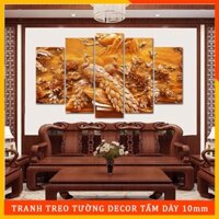 Khung Tranh Treo Tường Phòng Khách Chim Công 3D Đẹp in UV chống bay màu / Gỗ Nhựa cao cấp