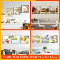 Khung tranh treo tường Phòng Ăn Đẹp 3D in trên chất liệu gỗ nhựa cứng dày 8li có móc treo và đinh treo đi kèm