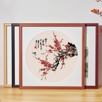Khung Tranh Trung Quốc Gắn Khung Ảnh Treo Tường Thư Pháp 38 Vuông 50 Khung Gỗ Nguyên Khối Khung Thêu Chữ thập Tùy Chỉnh ZQT2