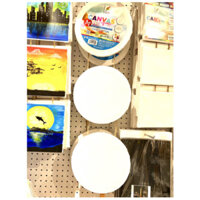 Khung tranh vẽ Canvas Tròn 25cm bộ 3 khung có dây treo