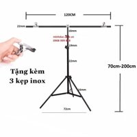 Khung treo phông nền chụp ảnh chữ T 120x200cm (Tặng kèm kẹp)