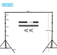 Khung treo phông nền chụp ảnh di động MD2525F chữ U cao 2.6mx3m( tặng kèm 2 kẹp)