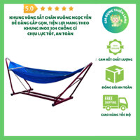 Khung Võng Sắt Chân Vuông Ngọc Yến, Dễ Dàng Thao Tác Gấp Gọn, Khung Sắt Chắc Chắn Chịu Lực Tốt