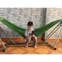 Khung võng xếp thang vuông inox Tiến Đạt(Có ảnh thật) TẶNG KÈM MÀN VÕNG CAO CẤP
