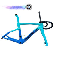 Khung xe đạp đua Pina f14 phanh đĩa màu xanh hàng mới