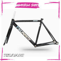Khung xe đạp Fixed Gear Tsunami SNM100 Đen - Tia sét