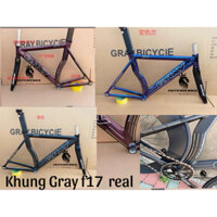 Khung xe Fixed gear Gray F17 càng carbon bản cao cấp, hàng real có sẵn