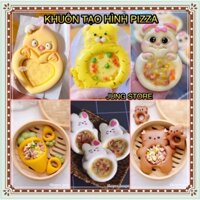 Khuôn bánh bao tạo hình pizza hình con vật kèm khuôn chi tiết siêu xinh JUNGSTORE