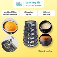 Khuôn bánh Bộ 6 khuôn nướng bánh chống dính đế rời có khóa bề mặt khuôn bánh được phủ lớp chống dính Teflon dễ lau chùi vệ sinh Khuon Banh Nuong Banh Khuôn Nướng Bánh