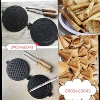 khuôn bánh kẹp cuốn ốc quế chống dính ,lớn 20cm/ nhỏ 16cm  - tay cầm cán gỗ HA