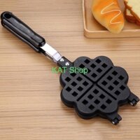 Khuôn Bánh Kẹp - Waffle - Hoa - Trái Tim - Chống Dính - Dùng Bếp Gas Than