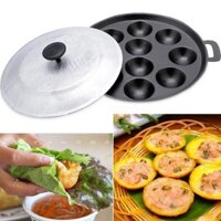 Khuôn Bánh Khọt 12 lỗ chống dính kèm nắp, Khuôn làm bánh khọt, Dụng cụ làm bánh khọt, Khuôn làm bánh bèo, khuôn làm bánh