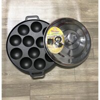 Khuôn bánh khọt bằng gang chống dính nắp inox  vạn lợi  cao cấp 8 lỗ ,10 lỗ,12lỗ