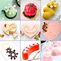 Khuôn Bánh Mousse Pháp Hình Trái Tim Chanh Cyclone Hạt dẻ Bánh Ngọt Nướng Khuôn Silicon