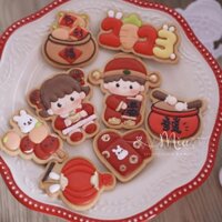 Khuôn bánh quy Tết Nguyên đán Trung Quốc khuôn bánh quy lễ hội dành cho bé trai và bé gái