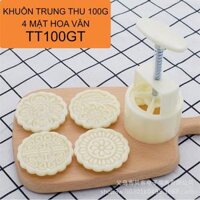 Khuôn bánh trung thu 100g lò xo 2021 nhiều hoa văn mặt bánh - TT100 - khuôn tròn