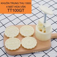 Khuôn bánh trung thu 100g lò xo 2021 nhiều hoa văn mặt bánh - TT100 - khuôn tròn