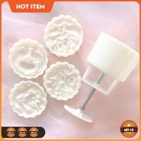 Khuôn Bánh Trung Thu 150-185gr 3D 4 Mặt Rồng Cá Chép Phượng Hoàng (1 Cây Nhấn + 4 Mặt) HÀNG MỚI VỀ