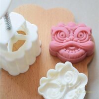 Khuôn Bánh Trung Thu Bằng Nhựa IVY 3D Quốc Gia Cho Gió Sư Tử Tem Cắt Cookie Khuôn 1