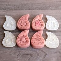 [Khuôn bánh trung thu] Khuôn bánh gạo đào đỏ Chaoshan Fuwangfa Đôi hạnh phúc Văn bản ép tay Bánh gạo đào in bánh ngọt