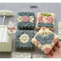 Khuôn bánh trung thu vuông lò xo 150g