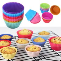 KHUÔN CAKE CUP SILICON HÌNH TRÒN SET 8 CÁI