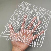 Khuôn cắt kim loại bảng chữ cái / chữ cái - Giấy nến lưu niệm màu bạc cho album DIY, thẻ giấy & đồ thủ công dập nổi
