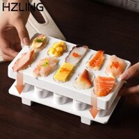 Khuôn cuộn Sushi HZLING Kimbap, Bộ thiết bị làm Sushi đa chức năng 10 khoang, Khuôn cuộn bánh nhựa chống dính DIY