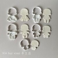 Khuôn đất sét DIY, khuôn đất sét hình đầu bánh quy, khuôn cơ thể, khuôn khuôn mặt, điêu khắc đá đất sét mềm, phiên bản Q Anime không có vật liệu
