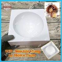 [Khuôn dày 320g] Khuôn silicon bán cầu nửa tròn size lớn đường kính 16 cm đổ socola, rau câu